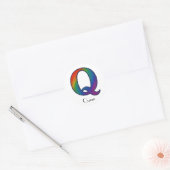 Lettre initiale colorée Q Sticker (Enveloppe)