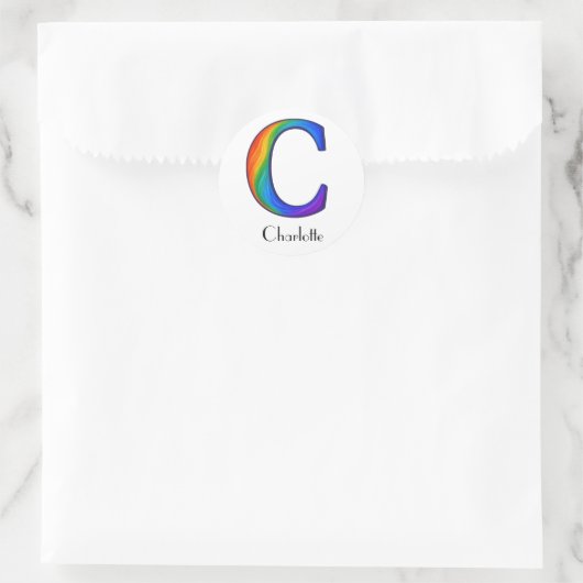 LETTRE INITIALE COLORÉE Sticker C (Sac)