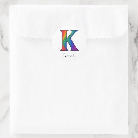 LETTRE INITIALE COLORÉE Sticker K (Sac)