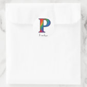 LETTRE INITIALE COLORÉE Sticker P (Sac)