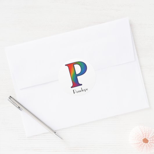 LETTRE INITIALE COLORÉE Sticker P (Enveloppe)