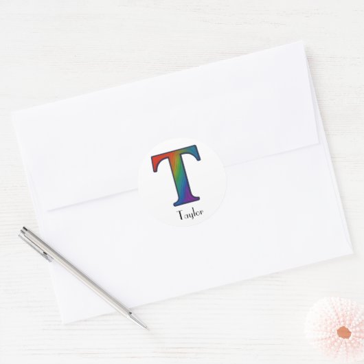 LETTRE INITIALE COLORÉE Sticker T (Enveloppe)