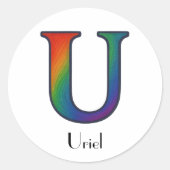 Lettre initiale colorée U Sticker (Devant)