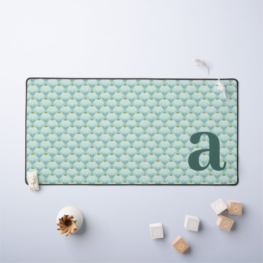 Lettre initiale de monogramme bleu sarcelle floral (Tableau pour enfants)