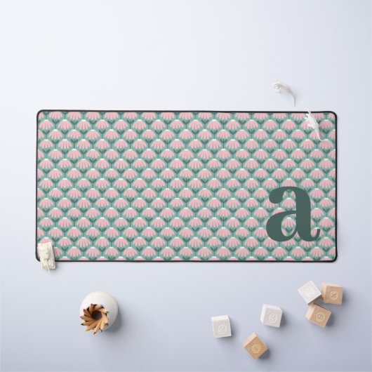 Lettre initiale de monogramme floral vintage rose (Tableau pour enfants)
