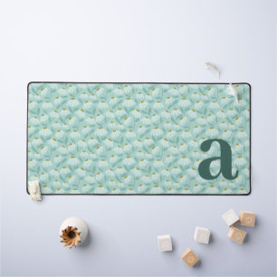 Lettre initiale de monogramme motif floral bleu sa
