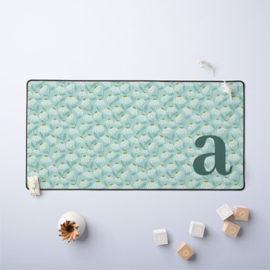 Lettre initiale de monogramme motif floral bleu sa (Tableau pour enfants)