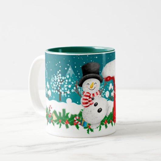 Lettre initiale de Noël joyeuse Monogramme Mug (Devant gauche)