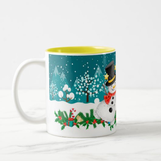 Lettre initiale de Noël Snowman Monogram Mug (Gauche)