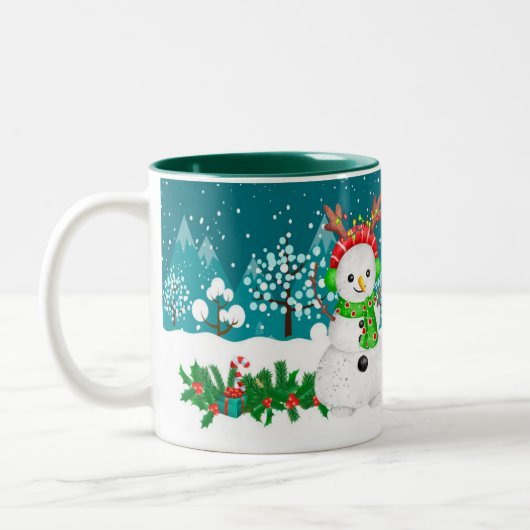 Lettre initiale de Noël Snowman Monogram Mug (Gauche)