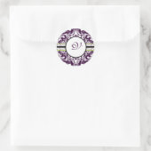 LETTRE INITIALE DE Sticker pourpre Damas V Mariage (Sac)