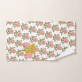 Lettre initiale du Rose floral Monogramme Nom Coup (Serviette à main)
