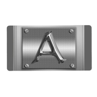 LETTRE INITIALE Étiquette MONOGRAPHIQUE Métal