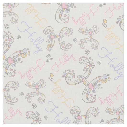 Lettre initiale H Tissu de nom Holly (Fermer)