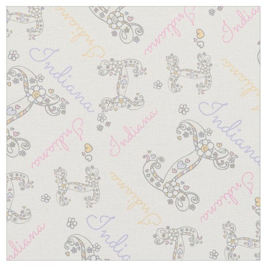 Lettre initiale I personnalisé tissu de nom Indian (Fermer)