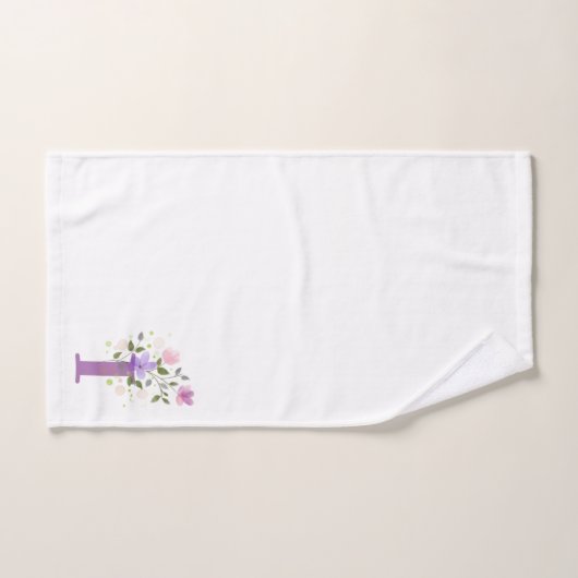 Lettre Initiale I Plus Design Floral Ensemble De S (Serviette à main)