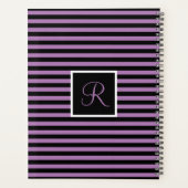 LETTRE INITIALE Moderne Violet et Noir rayé (Dos)