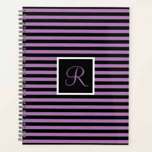 LETTRE INITIALE Moderne Violet et Noir rayé