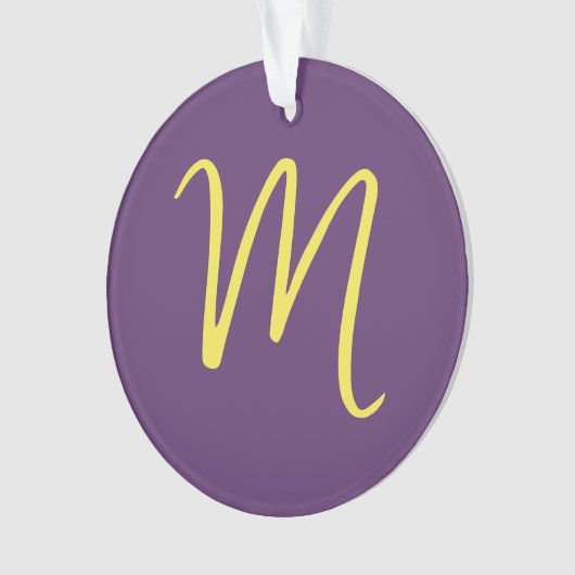 Lettre initiale Monogramme élégant Indigo jaune (devant)