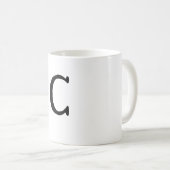 LETTRE INITIALE Monogramme Style moderne café Mug (Devant droit)