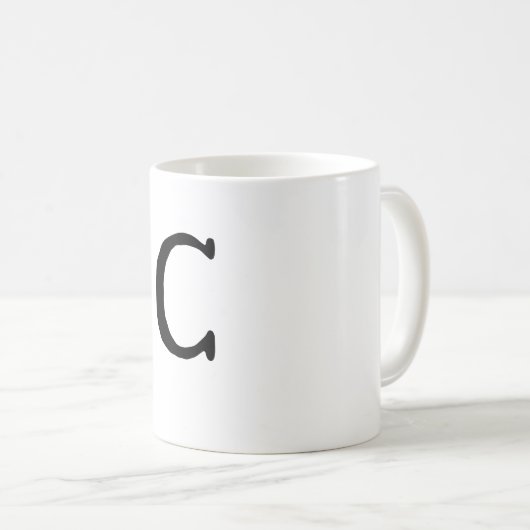 LETTRE INITIALE Monogramme Style moderne café Mug (Devant droit)