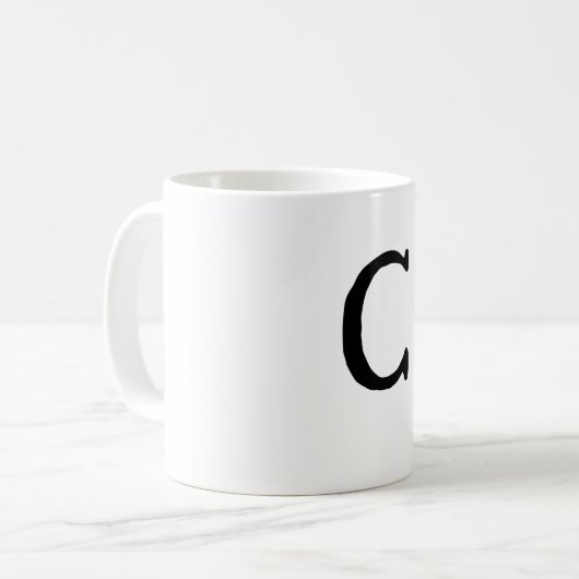 LETTRE INITIALE Monogramme Style moderne café Mug (Devant gauche)