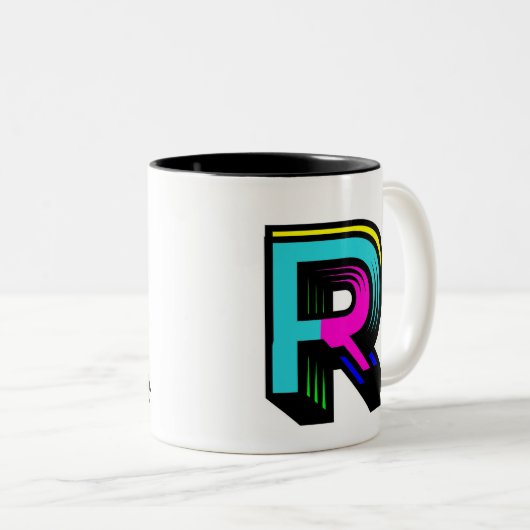 Lettre initiale personnalisée R Mug (Devant droit)