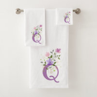 Lettre Initiale Q Plus Ensemble de serviettes de b