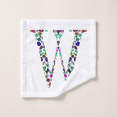 Lettre initiale W Gemstone Design (Gant de toilette)