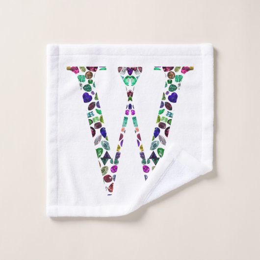 Lettre initiale W Gemstone Design (Gant de toilette)