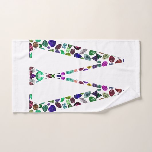 Lettre initiale W Gemstone Design (Serviette à main)