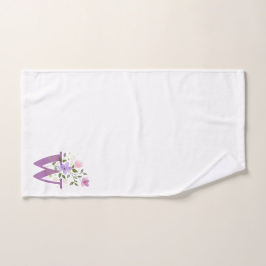 Lettre initiale W Plus Design Floral Ensemble de s (Serviette à main)