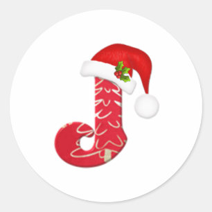 Lettre J, autocollant de monogramme de Noël de