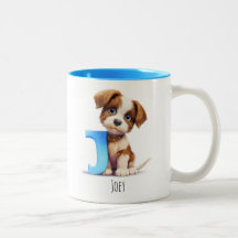 Lettre J Chien Alphabet Monogramme Café Mug