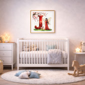 Lettre J Coq Fleur de Cerisier Art de Affiche de F