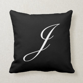 Lettre J Coussin de monogramme noir
