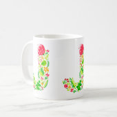 Lettre J en Fleurs Café Mug (Devant gauche)