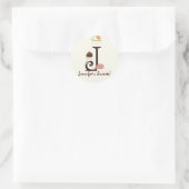 Lettre J Monogram Cupcake Logo Autocollants d'affa (Sac)