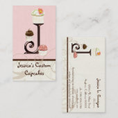 Lettre J Monogram Dessert Boulangerie Cartes de vi (Devant / Derrière)