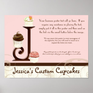 Lettre J Monogramme Dessert Boulangerie Poster d'a
