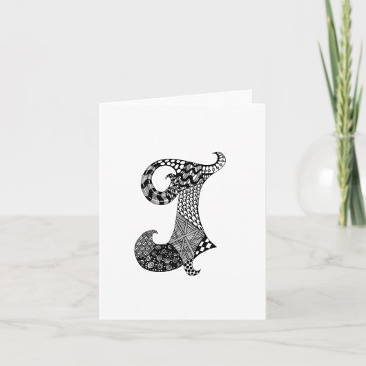 Lettre J Monogramme en noir et blanc (Devant)
