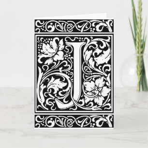 Lettre J Monogramme médiéval Vintage
