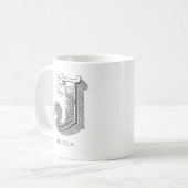 Lettre J Monogramme Nom moderne Café Mug (Devant gauche)