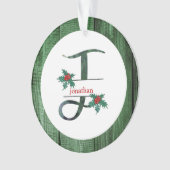 *~* LETTRE J PHOTO DE Noël Bois rustique AP44 Orn (devant)