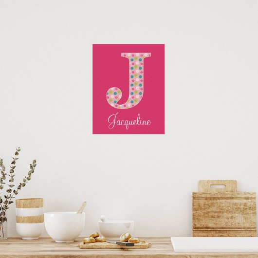 Lettre J Poster initial alphabet pour fille (Cuisine)