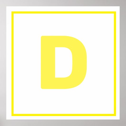 Lettre jaune D Poster (Devant)