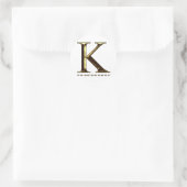 Lettre K dorée monogramme Votre Autocollant (Sac)