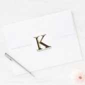 Lettre K dorée monogramme Votre Autocollant (Enveloppe)