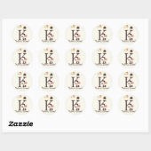 Lettre K Monogram Cupcake Logo Autocollants d'affa (Feuille)