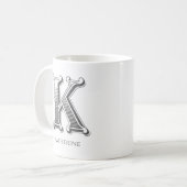 Lettre K Monogramme Nom moderne Café Mug (Devant gauche)